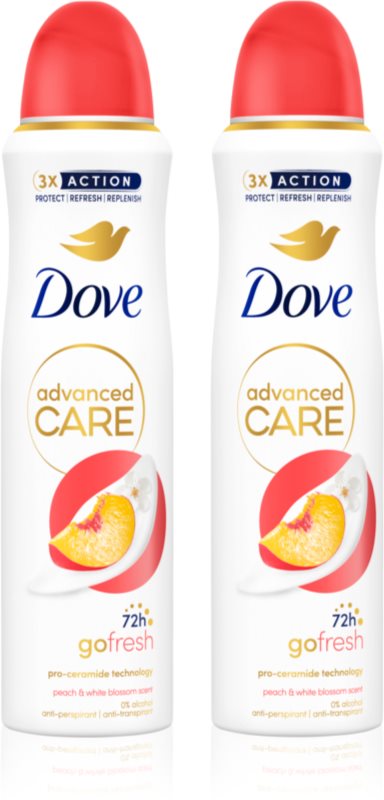 Dove Advanced Care Peach & White Blossom deodorant spray