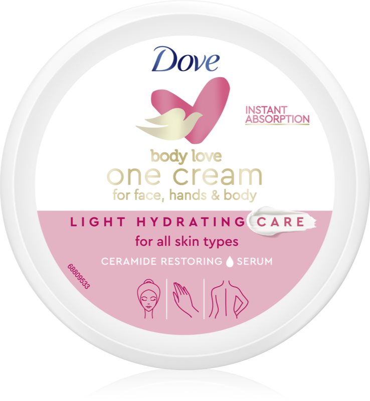 Dove Body Love Light Hydratation crema cu textura usoara corp si fata 250 ml