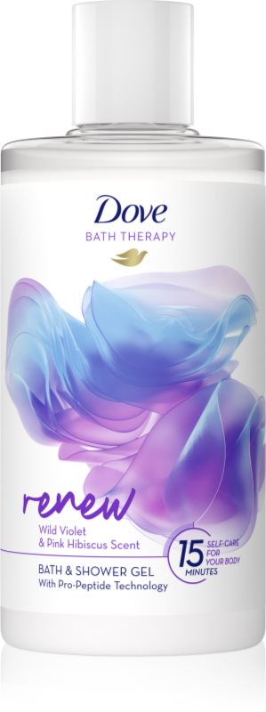 Dove Bath Therapy Renew gel de dus si baie Wild Violet & Pink Hibiscus 400 ml
