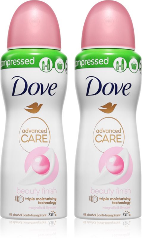 Dove Advanced Care Beauty Finish antiperspirant spray 2x100 ml