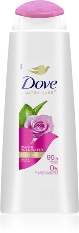 Dove Aloe & Rose Water șampon pentru hidratare si stralucire 400 ml