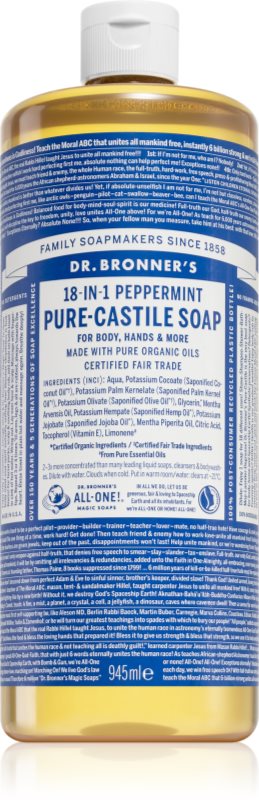 Dr. Bronner’s Peppermint săpun lichid universal 945 ml