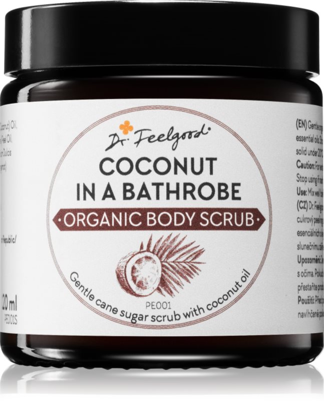 Dr. Feelgood Organic Coconut in a Bathrobe exfoliant din zahar cu ulei de cocos 120 ml
