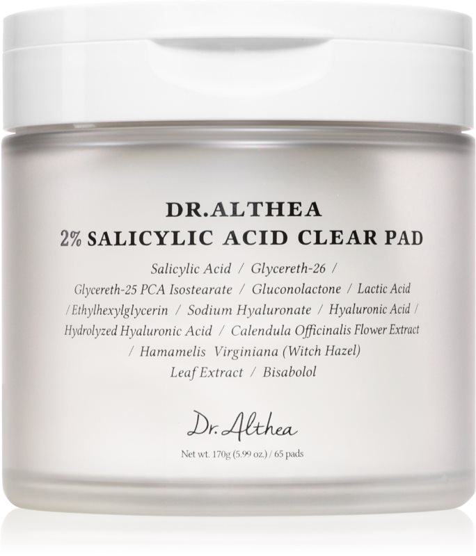 Dr. Althea 2% Salicylic Acid Clear Pad discuri pentru curatare cu acid salicilic 65 buc