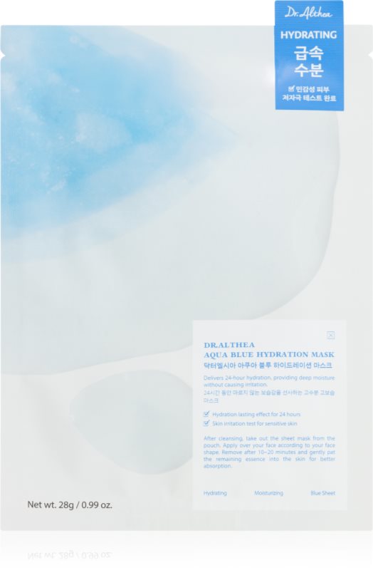 Dr. Althea Aqua Blue Hydration Mask mască textilă hidratantă cu efect calmant 28 g