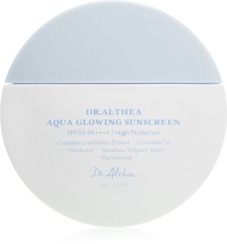 Dr. Althea Aqua Glowing Sunscreen crema protectoare pentru fata pentru hidratare intensa SPF 50+ 45 ml