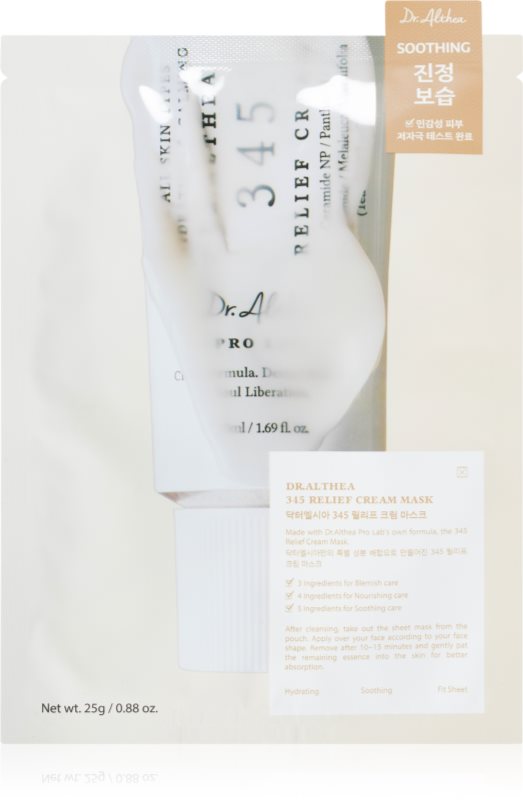 Dr. Althea 345 Relief Cream Mask mască textilă calmantă 25 g