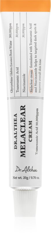 Dr. Althea Melaclear Cream cremă pentru netezirea și strălucirea pielii pentru uniformizarea nuantei tenului 20 g