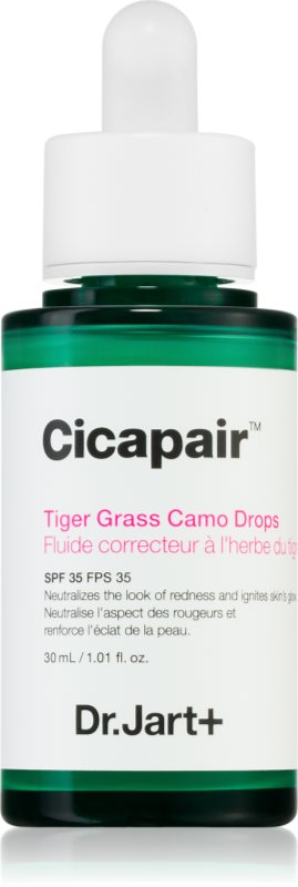Dr. Jart+ Cicapair™ Tiger Grass Camo Drops SPF 35 Fluid nuantator cu textura usoara 30 ml