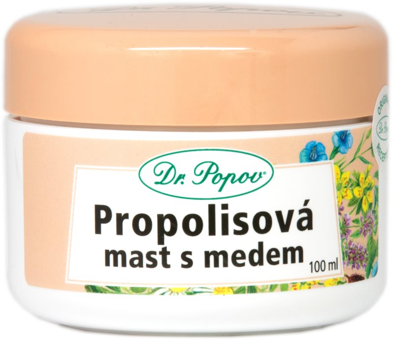 Dr. Popov Herbal ointments Propolis with honey unguent pentru piele iritata si cu mancarimi 100 ml