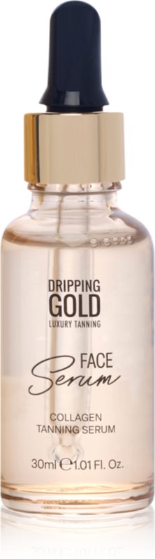 Dripping Gold Luxury Tanning Collagen Face Serum ser autobronzant pentru fata cu colagen 30 ml