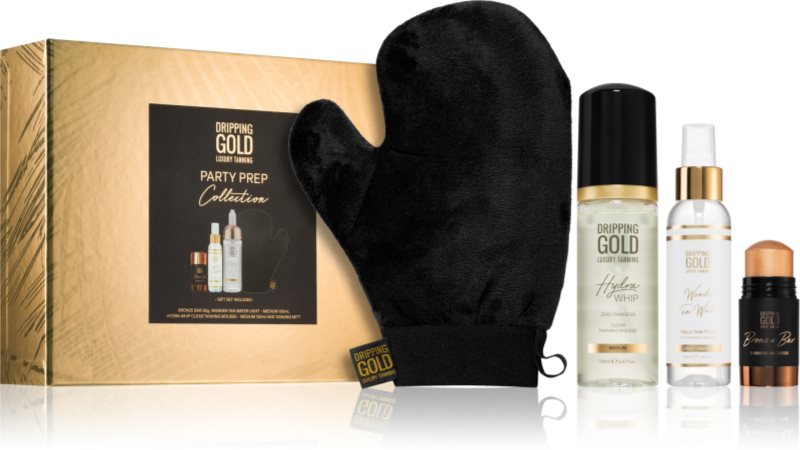 Dripping Gold Party Prep set cadou cu efect autobronzant