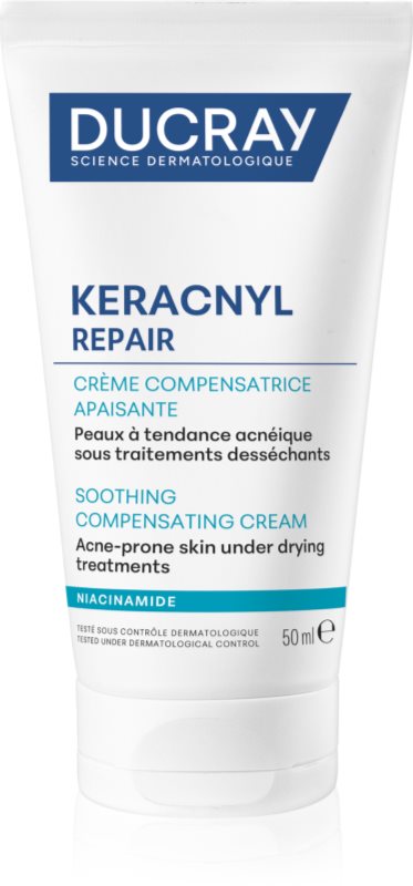Ducray Keracnyl Repair Soothing Compensating Cream crema calmanta si hidratanta pentru piele sensibila predispusa la acnee 50 ml