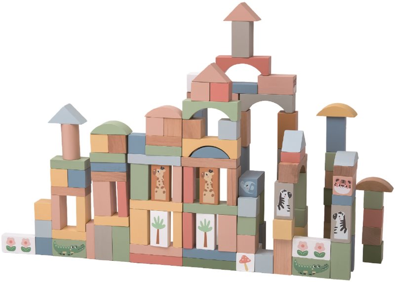 2Kids Toys Safari Animal Blocks jucărie cu activități din lemn 12m+ 120 buc