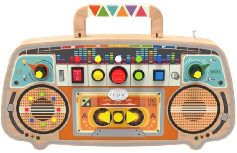 2Kids Toys Activity Board Wooden FM Radio jucărie cu activități 12m+ 1 buc