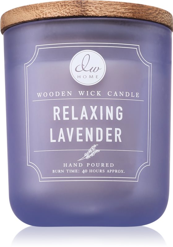 DW Home Signature Relaxing Lavender lumânare parfumată cu fitil din lemn 340 g