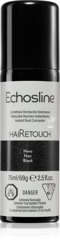 Echosline Hairetouch Hairtouch spray instant pentru camuflarea rădăcinilor crescute culoare Black 75 ml
