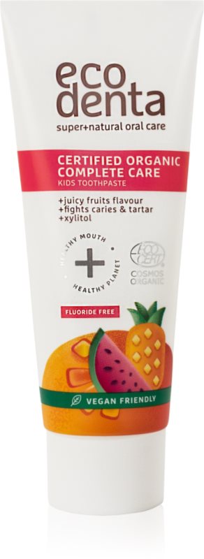 Ecodenta Organic Kids Certified Organic Juicy Fruit pasta de dinti pentru copii 75 ml