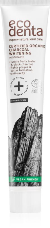 Ecodenta Certified Organic Charcoal whitening pasta de dinti pentru albire cu cărbune activ 75 ml