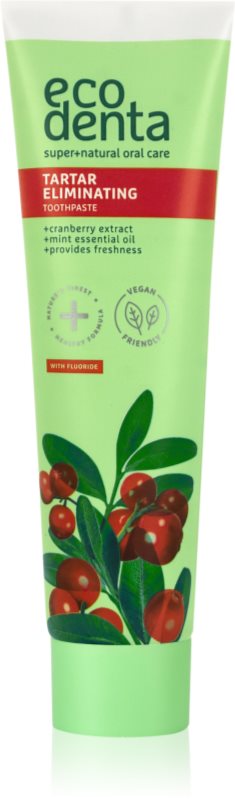 Ecodenta Green Tartar Eliminating pastă de dinți împotriva tartrului cu efect răcoritor cu flor aroma Cranberry 100 ml