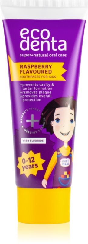 Ecodenta Super + pasta de dinti naturala pentru copii aroma Raspberry 75 ml