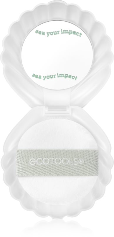 EcoTools Sea Gems Pearl Puff + Case oglinda cosmetica cu puf pentru pudră 1 buc