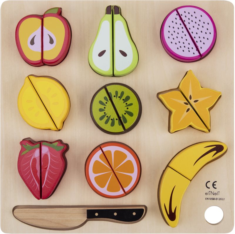 eliNeli Cutting Fruits fructe feliate din lemn 18m+ 9 buc
