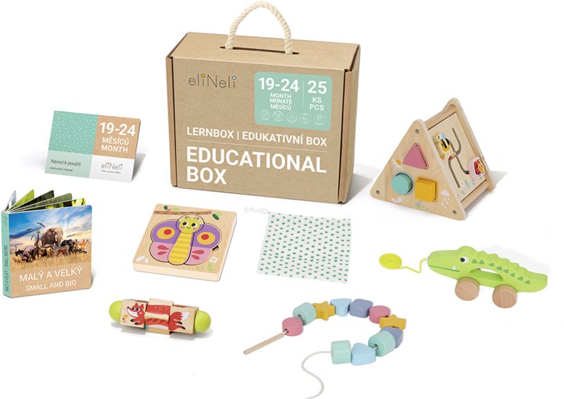 eliNeli Educational Box 19-24 m+ set de jucării din lemn