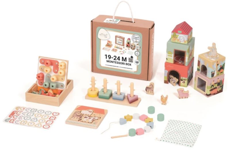 eliNeli Montessori Box 19-24 m set de jucării din lemn