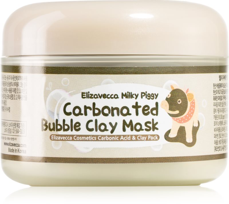 Elizavecca Milky Piggy Carbonated Bubble Clay Mask masca pentru curatare profunda pentru ten acneic 100 g