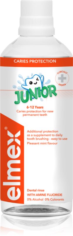 Elmex Junior 6-12 Years apă de gură pentru copii 400 ml