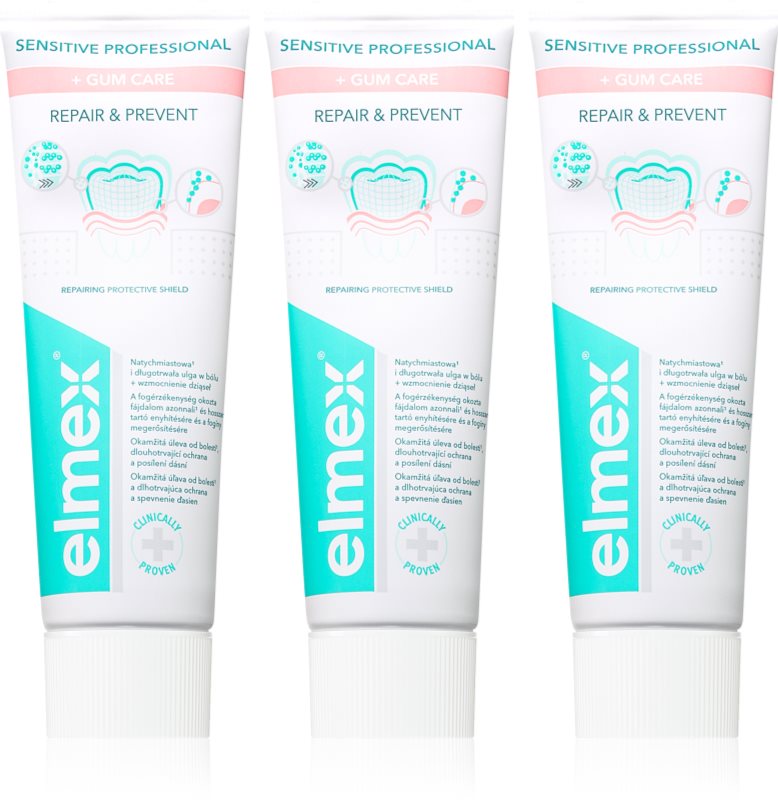 Elmex Sensitive Professional Repair & Prevent pasta de dinti pentru dinti sensibili 3x75 ml