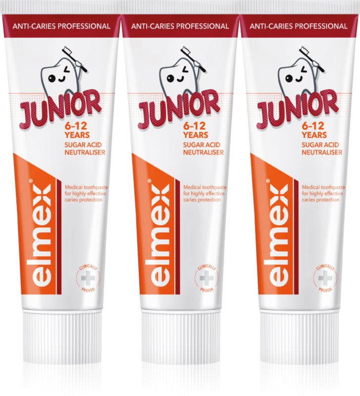Elmex Anti-Caries Professional Junior pastă de dinți pentru copii 3x75 ml