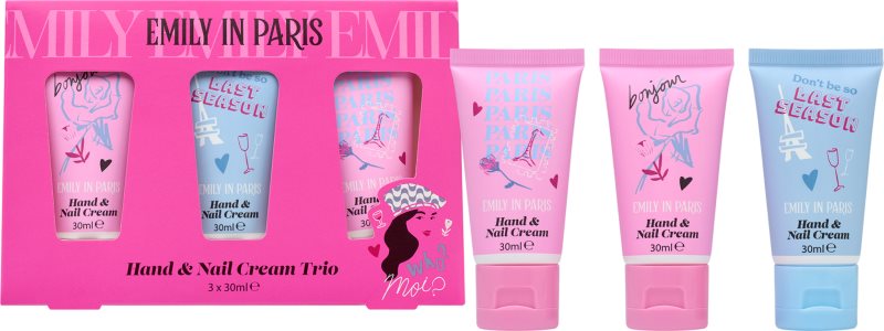 Emily In Paris Hand & Nail Cream Trio set cadou de maini 3x30 ml