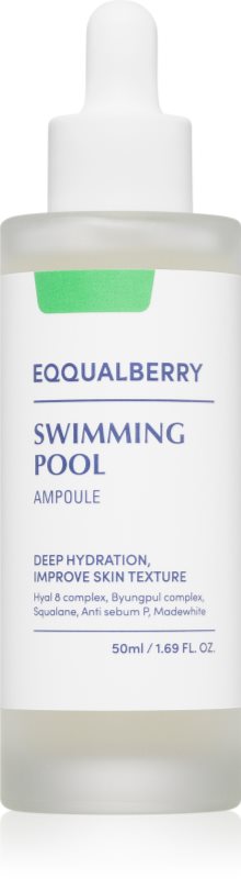 EQQUALBERRY Swimming Pool Ampoule ser cu hidratare intensă cu efect calmant 50 ml