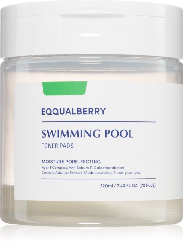 EQQUALBERRY Swimming Pool Toner Pads tampoane exfoliante cu efect de hidratare 70 buc