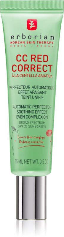 Erborian CC Red Correct cremă CC împotriva roșeții tenului SPF 25