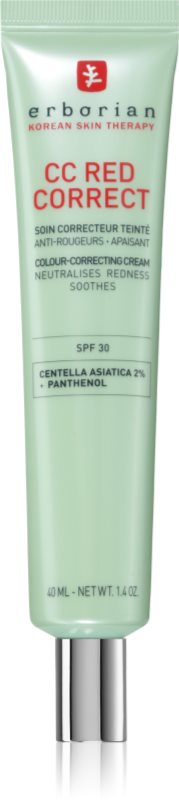Erborian CC Red Correct cremă CC împotriva roșeții tenului SPF 30