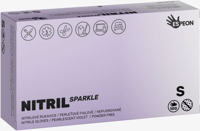 Espeon Nitril Sparkle Pearlescent Violet mănuși din nitril, fără pudră