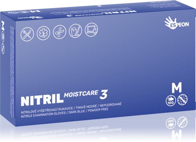 Espeon Nitril Moistcare3 Dark Blue mănuși din nitril, fără pudră cu efect de hidratare