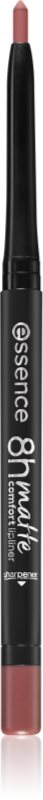 essence 8h Matte Comfort dermatograf mat de buze cu ascutitoare