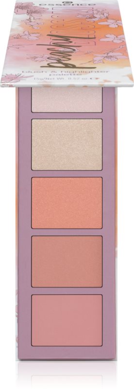 essence Peachy Blossom paletă cu iluminatoare și farduri de obraz 15 g