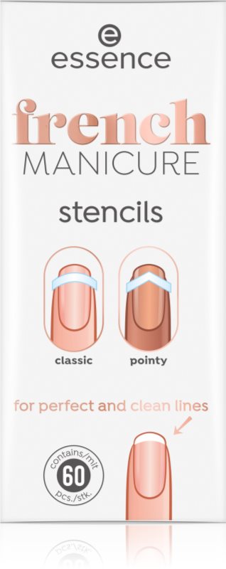 essence French MANICURE șabloane pentru manichiura franțuzească 60 buc
