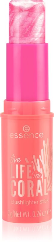 essence LIFE in CORAL blush cu efect iluminator stick culoare 01 Glowin' Coraltastic, Baby! 7 g