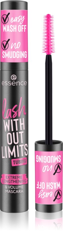 essence lash WITHOUT LIMITS TUBING Mascara pentru volum si lungire culoare 04 Black Tubing 13 ml