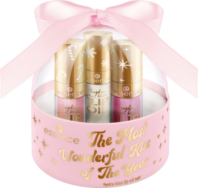 essence The Most Wonderful Kiss of The Year set cadou de Crăciun de buze pentru femei 3x1 buc