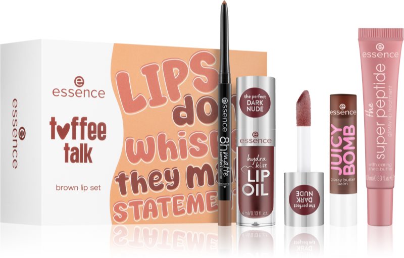 essence toffee talk brown lip set set cadou de buze 01 Pout Au Chocolat