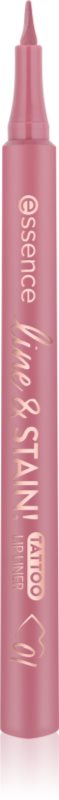 essence line & STAIN! TATTOO creion contur de buze, tip carioca pentru un efect de lunga durata