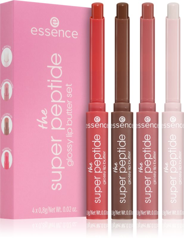 essence the super peptide glossy lip butter set set îngrijire buze