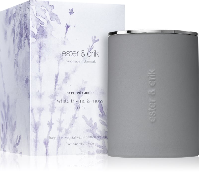 ester & erik scented candle white thyme & moss (no. 42) lumânare parfumată 350 g